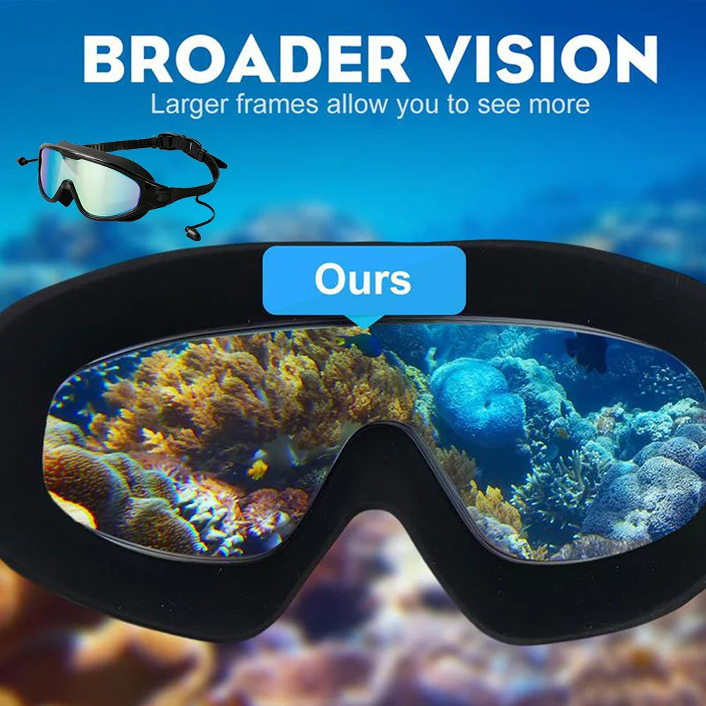 Adult Electroplated Swim Goggles Uv Protection Waterproof High-Definition Large Frame Swimming Goggles For Women Men Swimming